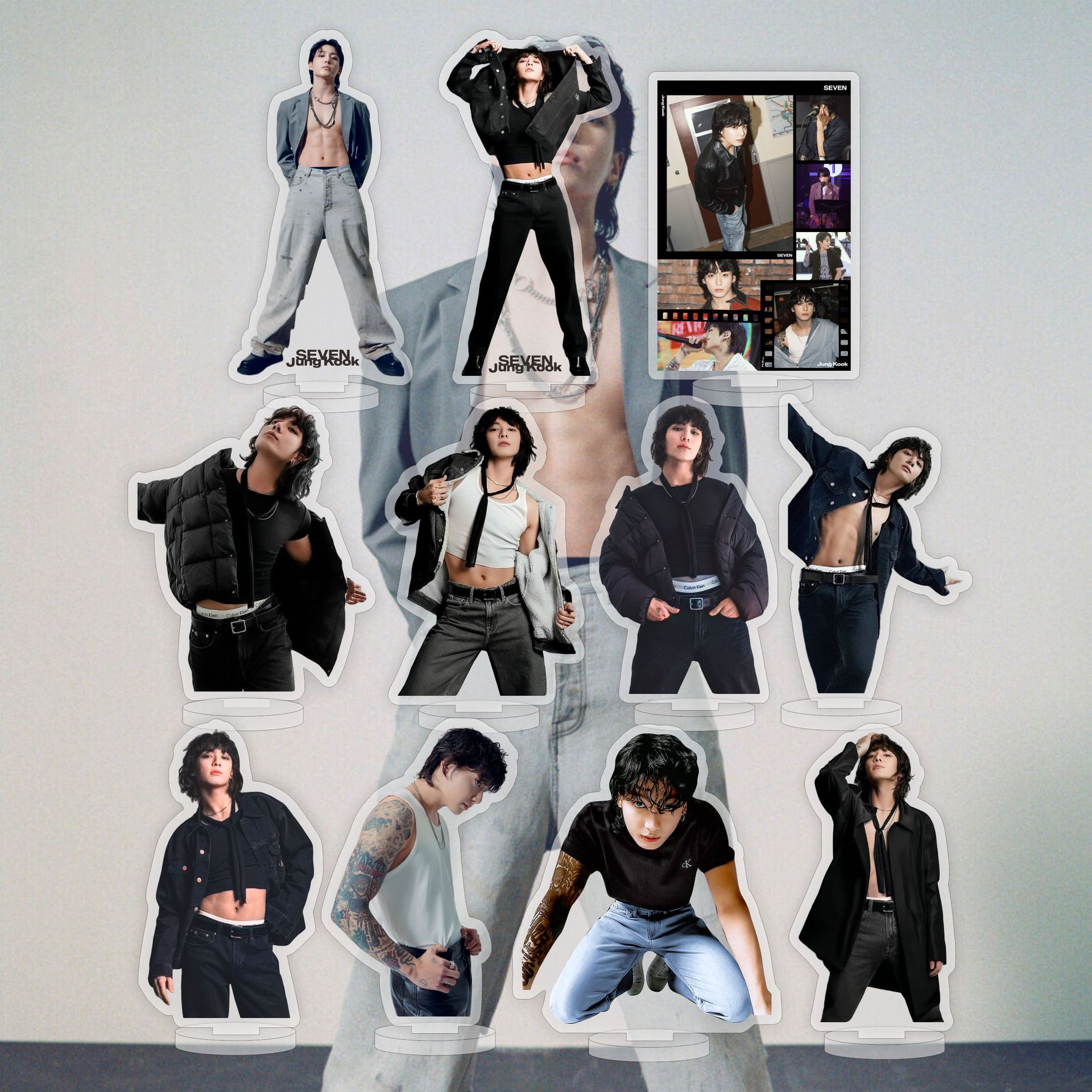 Jung kook田柾國 solo專輯新款亞克力雙面立牌桌面擺件明星周邊