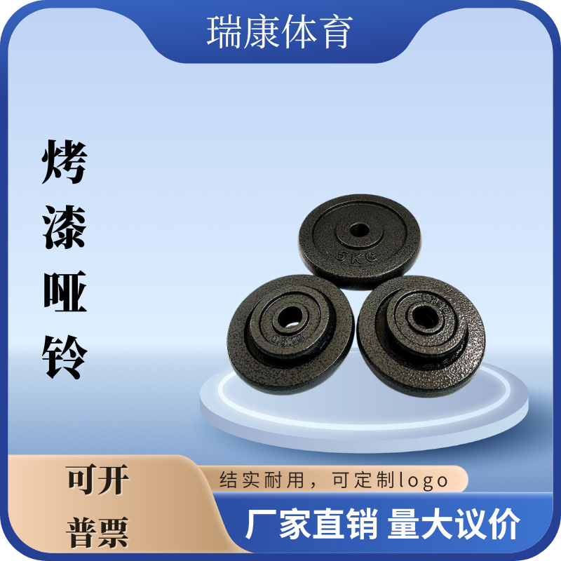 Thickened Painted Dumbbell Plates, Cast Iron Inner Core Solid Weight Plates, Standard Small Hole Weightlifting Strength Training, Adjustable