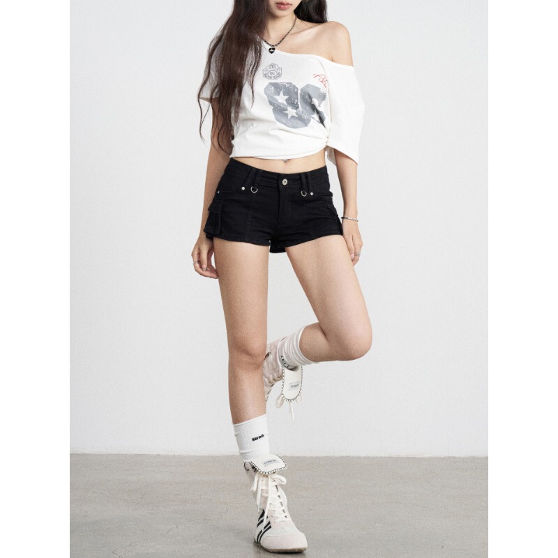 Black Denim Shorts for Women, 2026 New Style, American Style, Versatile, Slimming, Retro, Hot Girl Summer Pants