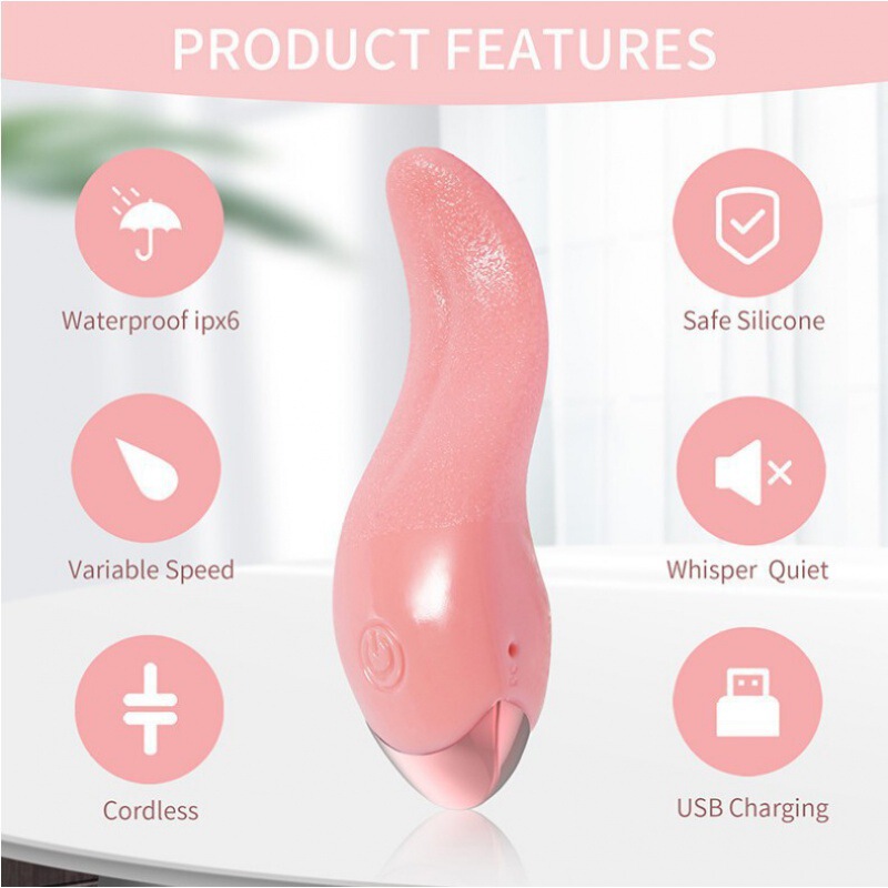 Cross-border intelligent constant temperature female simulation tongue masturbation device tongue licking climax G-spot impact adult sex toys