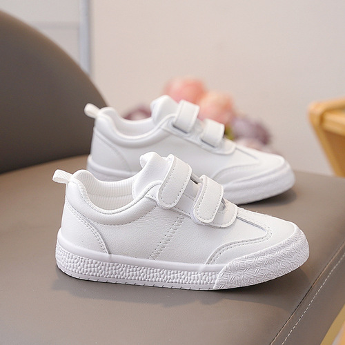 Children's White Shoes Girls' Shoes 2024 Spring and Autumn New Boys' Shoes Baby Toddler Shoes Kindergarten Indoor Shoes