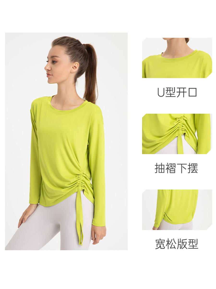 Ropa de yoga ligera blusa deportiva mujer suelta adelgazamiento manga larga profesional fitness profesional de secado rápido camiseta corriendo superior transpirable