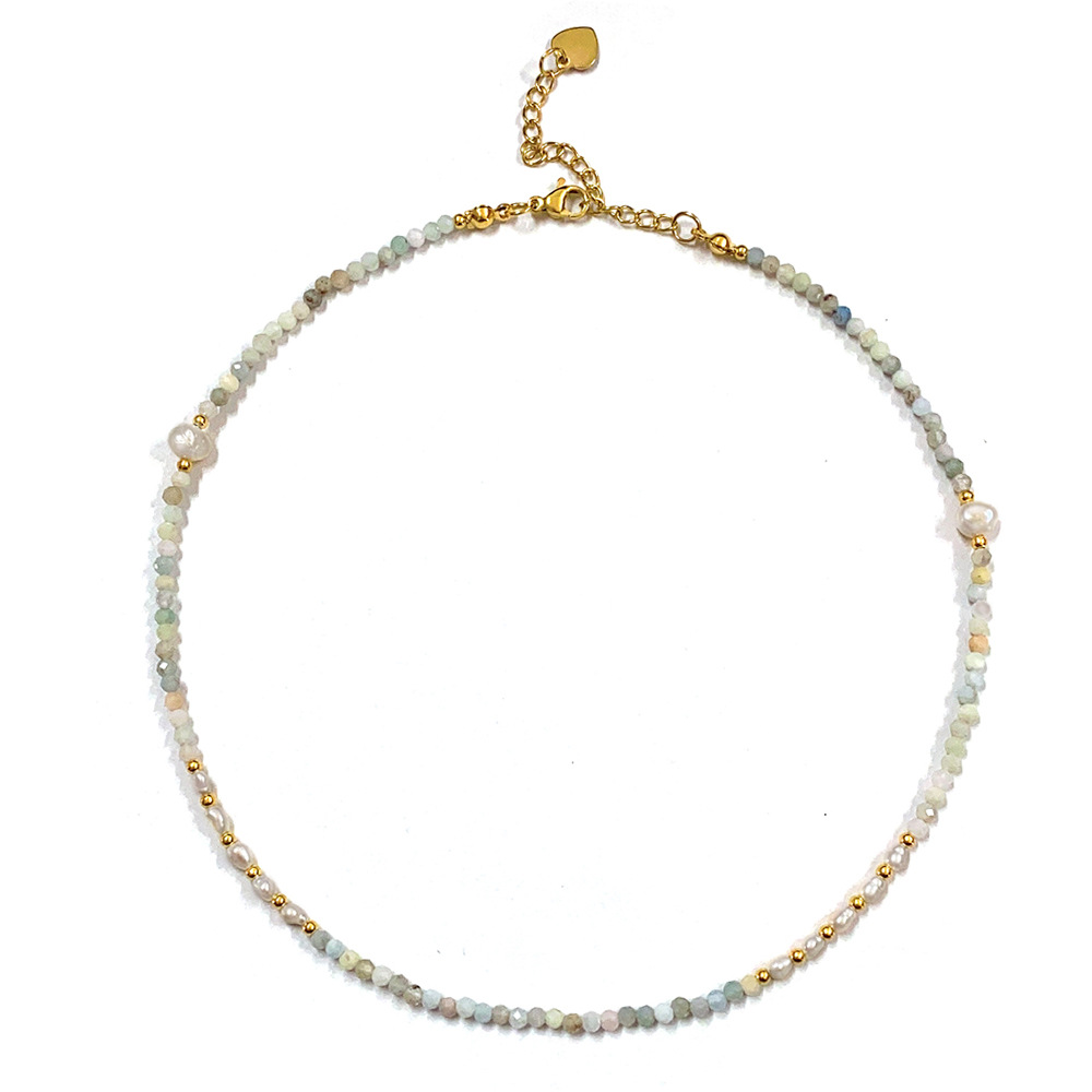 40g Weight Beads Pendant Material Necklace Classification Titanium Steel Chain Material 1 Piece Quantity Holiday, Daily Occasion natural stone, Freshwater Pearl, Titanium Steel Material Geometric Pattern Women's Gender Irregular, Chain Design Simple Style Style Simple Style Geometric Natural Stone Freshwater Pearl Titanium Steel Necklace In Bulk 10