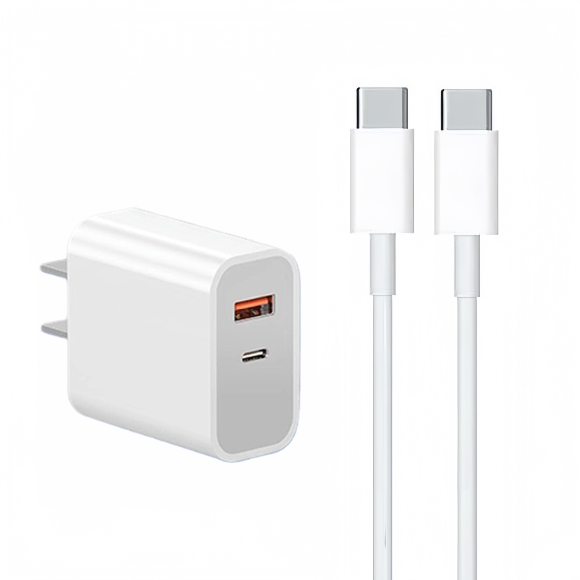 Pd30w dual-port fast charging head + double c fast charging cable 1.0m [set]