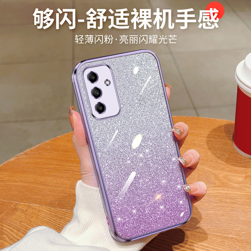 For Samsung A05 Mobile Phone Case Gradient Glitter Galaxy A03S Transparent SM-A057F Silicone Soft Protective Case