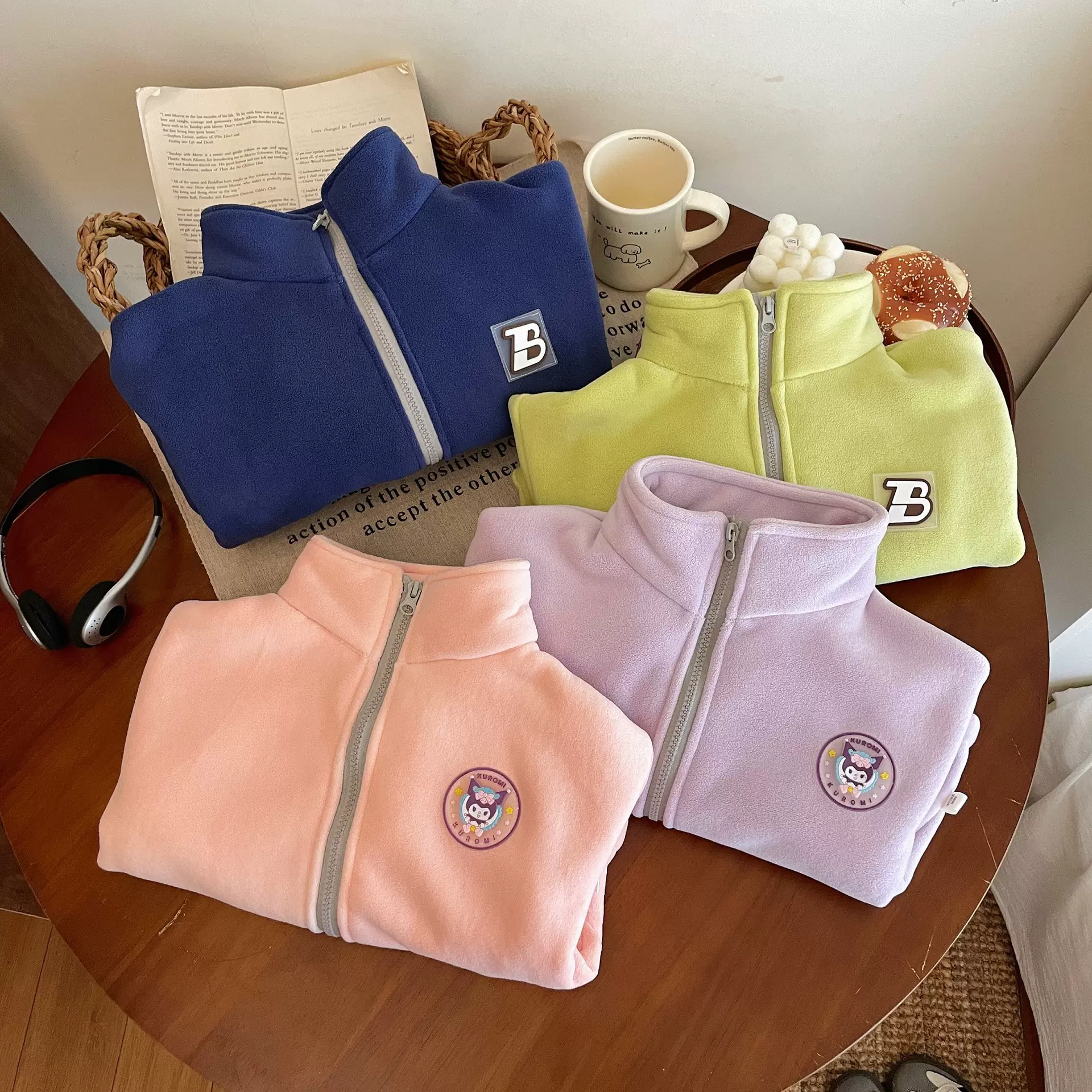 儿童加绒秋冬奥利绒保暖外套新款加厚百搭男女童拉链立领上衣批发