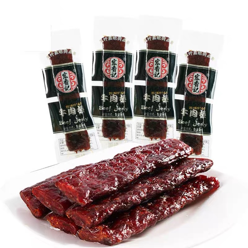 Fujian Specialty Hongxiangji Beef Sticks Long Beef Jerky Original Flavor Snack 1 Bag 2 Pounds