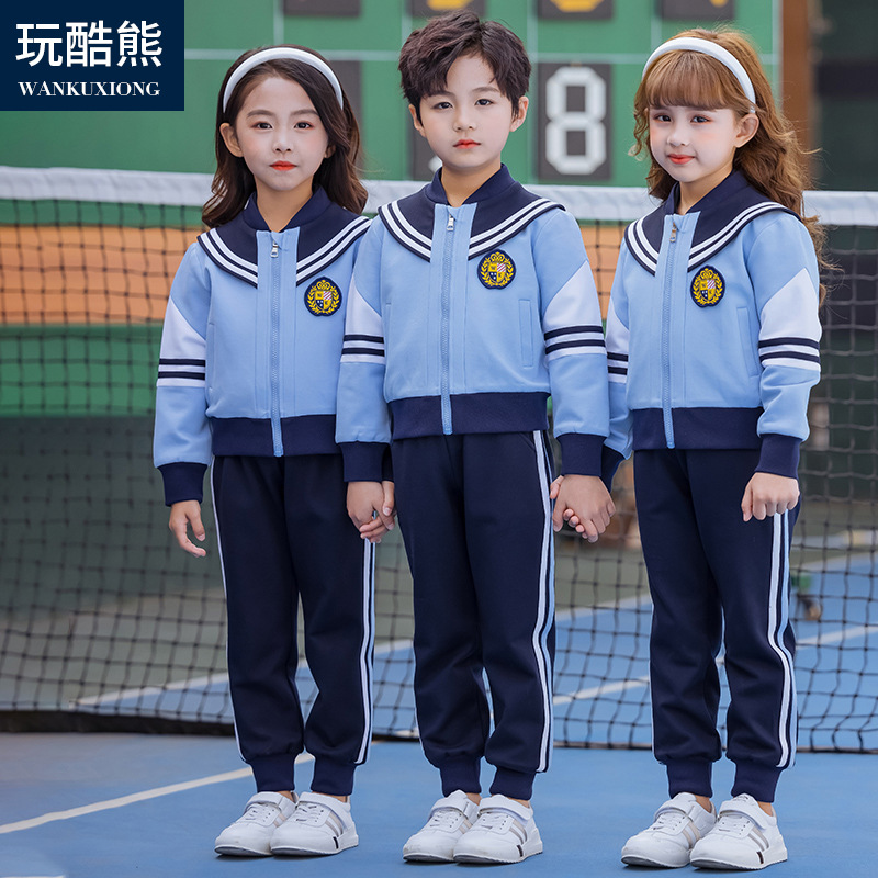 Cool Bear Kids 2022 New Style Korean-Style Kindergarten Uniform&mdash;Spring and Autumn Navy-Style Sportswear for Primary School Students