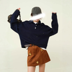 2025秋季新款手工亮钻GAO级慵懒百搭套头时髦短款宽松休闲卫衣女