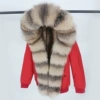 Red + blue silver blond fox fur