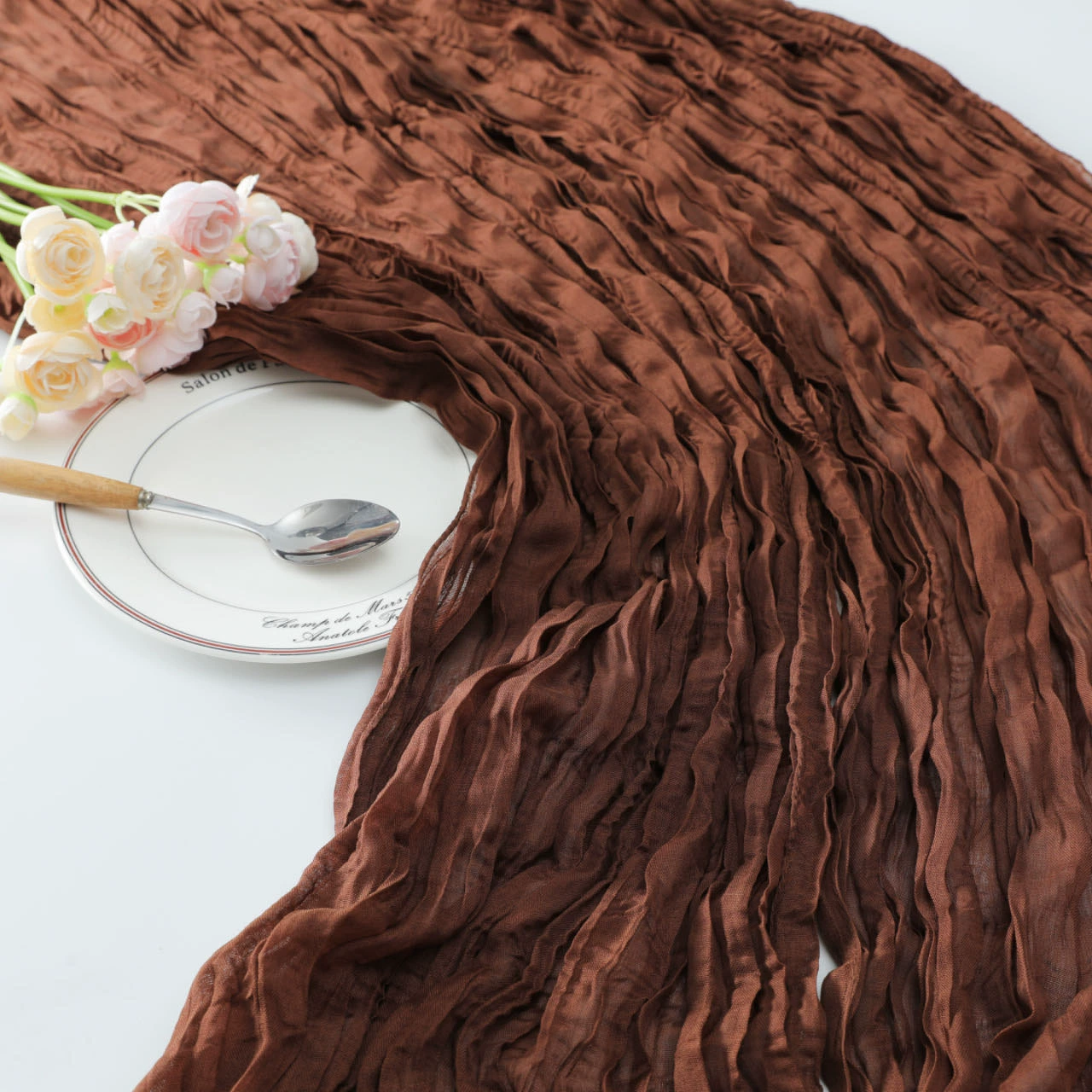 Дорожка на стол Bali yarn, северный текстурный стиль, тёплая драпировка 90×180 / 90×300 см