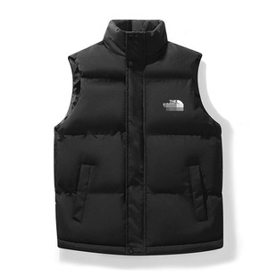 Cross-Border Hot-Selling European Size Men's Clothing Export 2024 Autumn and Winter New Fashion Color Matching Men's Hooded Cotton Vest Back