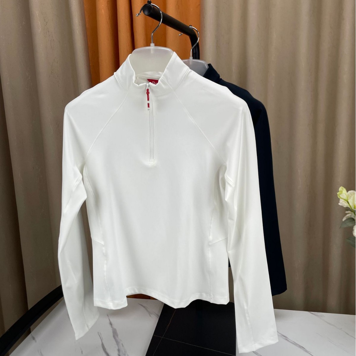Biyinjia counter equivalent women's casual stand-up collar half-zip outdoor sports everyday versatile long-sleeve T-shirt sweatshirt