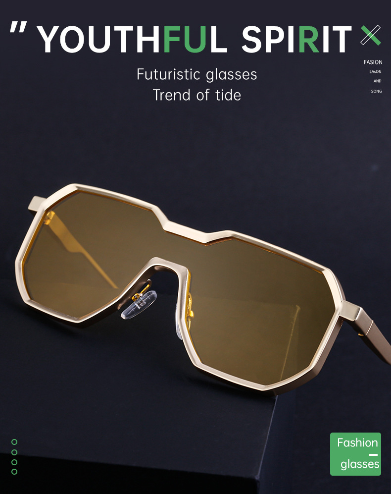 Steampunk Style Metal Sunglasses For Men Irregular Retro Frames_voghion.com