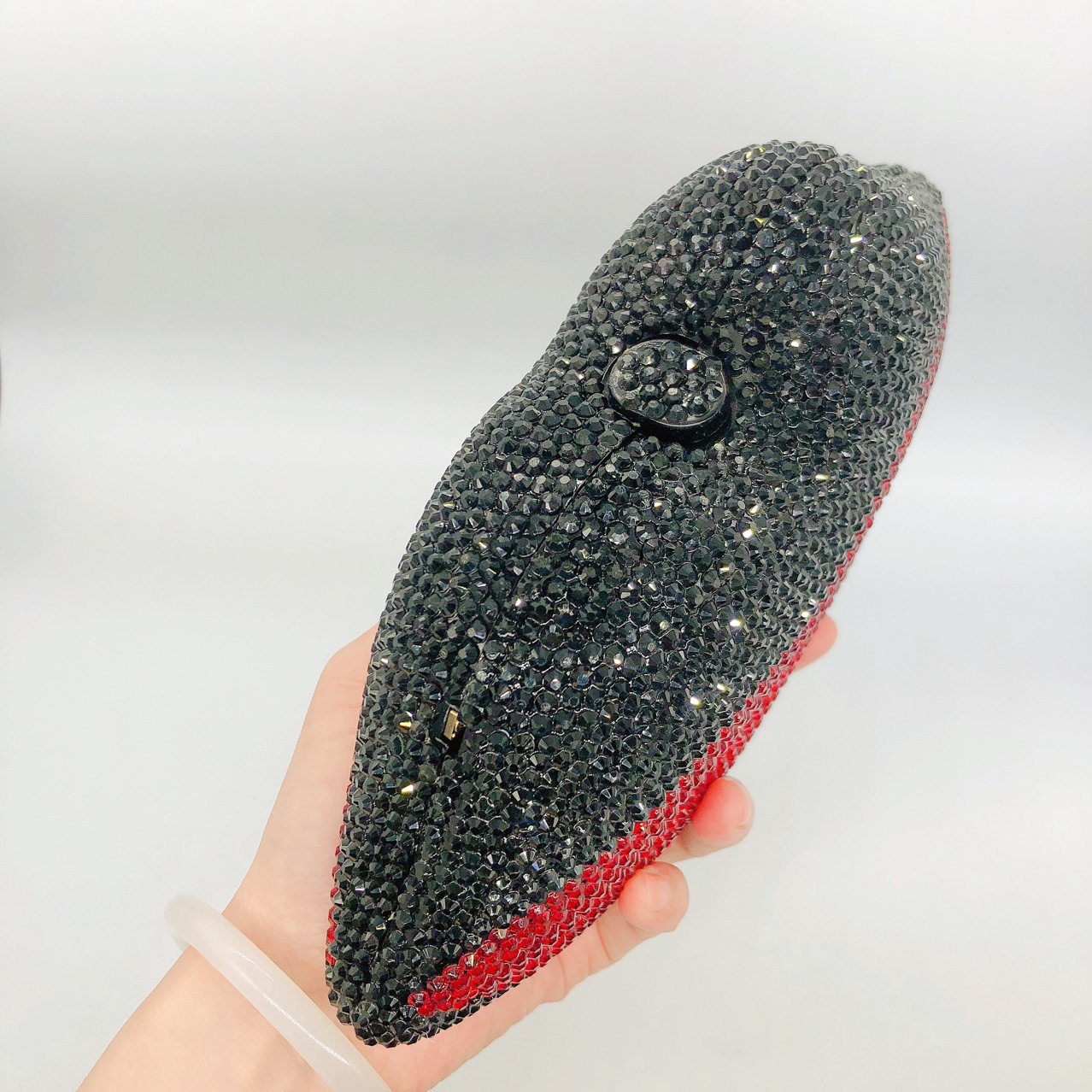 Túi clutch dạ tiệc đính đá đen đỏ phong cách mới — Đen Đỏ chi tiết 4