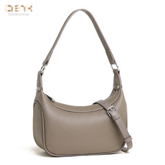 DENK跨境真皮女包包小眾腋下包2023新款高級感頭層牛皮單肩斜挎包