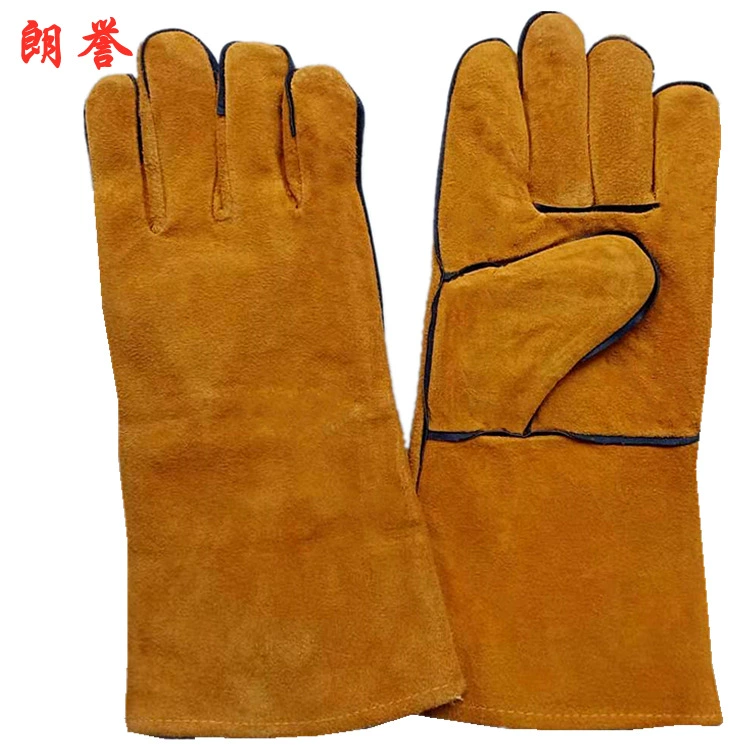 Заводская прямая продажа двухслойных кожаных сварочных перчаток