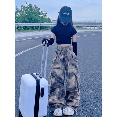 Children's Fashion Camouflage Pants Spring and Autumn  New Style Trendy Girls' Autumn Outfit Work and Casual Pants Big Kids Long Pants