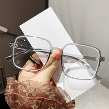 新款防蓝光平光学生款复古大框无度数眼镜素颜显瘦近视成品眼镜