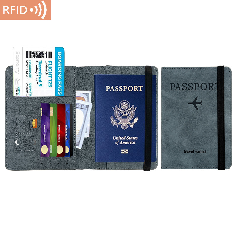 Al por mayor transfronteriza pu cuero pasaporte titular RFID Multi-Tarjeta posición en la acción se puede establecer pasaporte certificado titular pasaporte cubierta