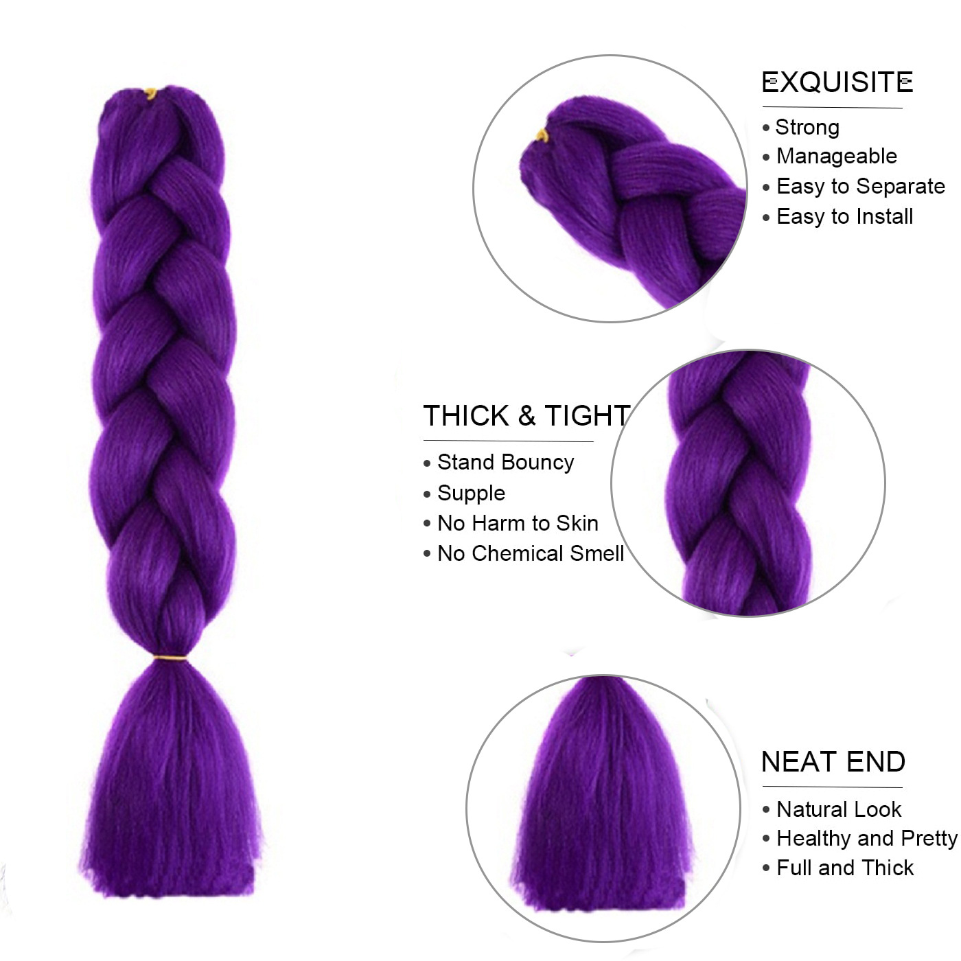 Skpop bruja caza rumi pelucita cos niños trenzado trenzado sucia pelucita seda púrpura cola de caballo