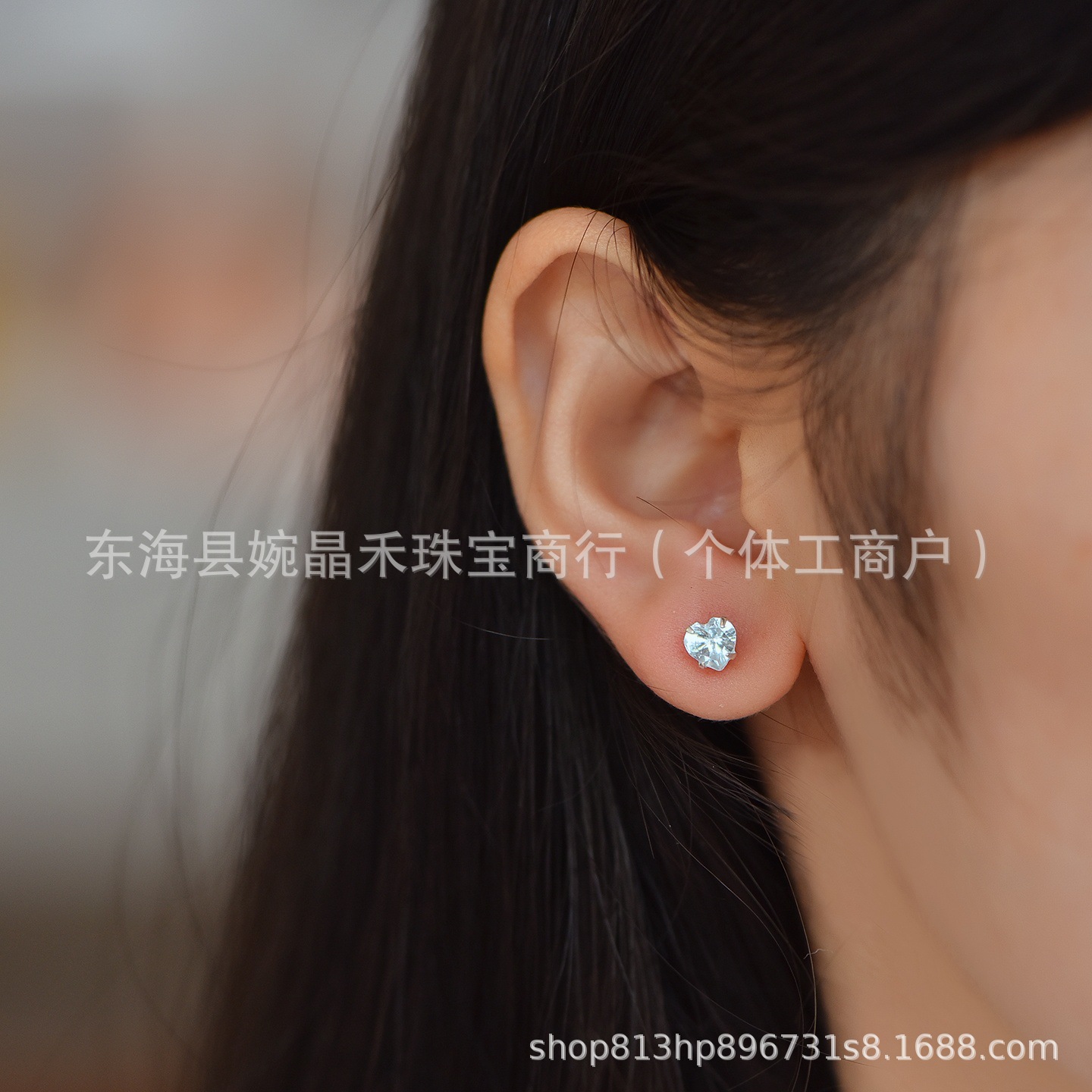 Factory direct supply of topaz earrings, 5mm small gemstone earrings, niche jewelry, available for purchase in physical stores, supports mixed orders