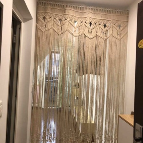 Bestselling Bohemian Style Handmade Cotton Thread Woven Curtain for Wedding Decorations