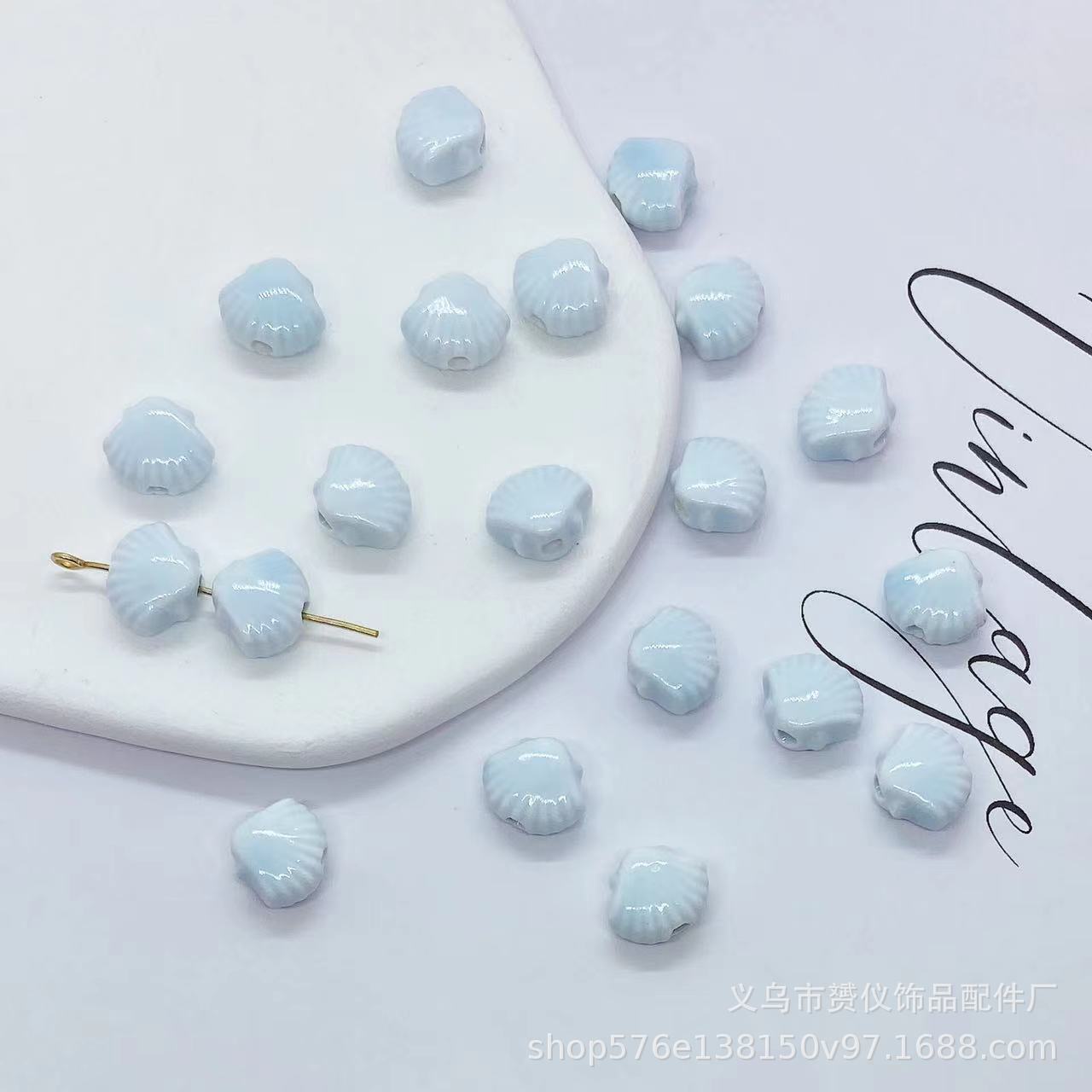 貝殻陶磁器散珠diyマカロン手作りアクセサリーブレスレットネックレス耳飾りビーズ部品材料卸売り