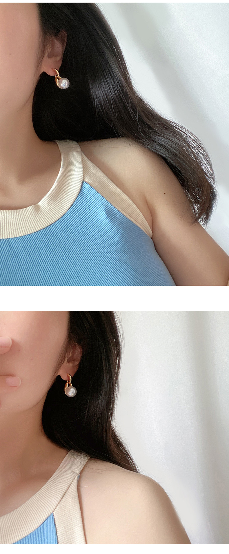 Retro Geometric Copper Plating Artificial Pearls Earrings 1 Pair