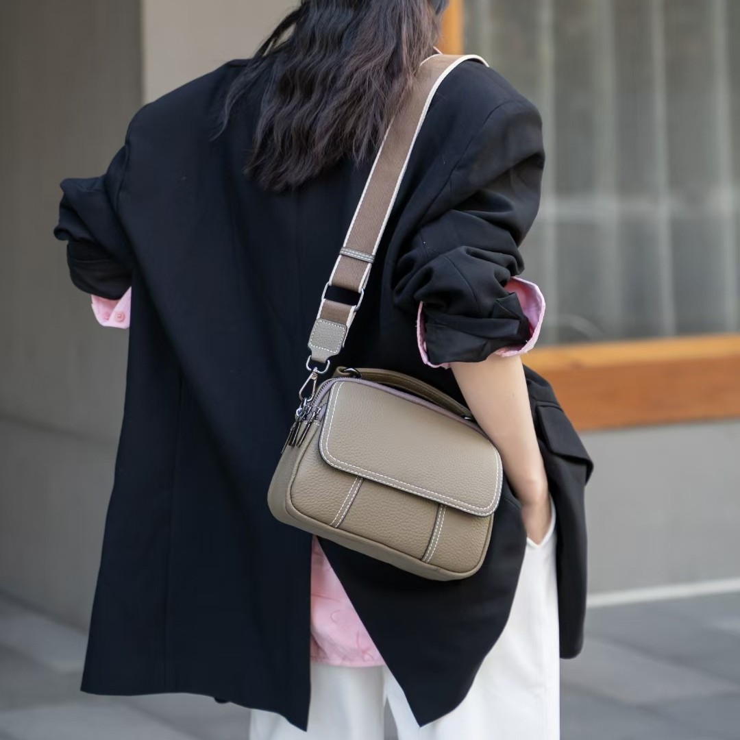 Genuine Leather Women's Bag Shell Small Bag Women's 2025 New Trendy High-End Fashion Versatile One-Shoulder Cross-Body Mobile Phone Bag