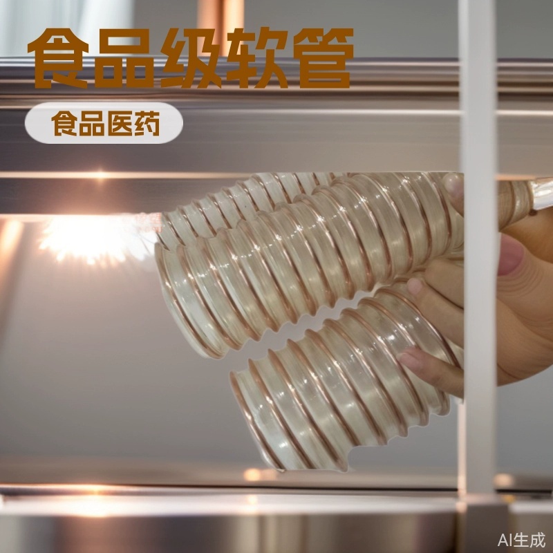 pu钢丝上料管聚氨酯风管耐磨耐压耐油pu吸尘管软管食品级耐腐蚀