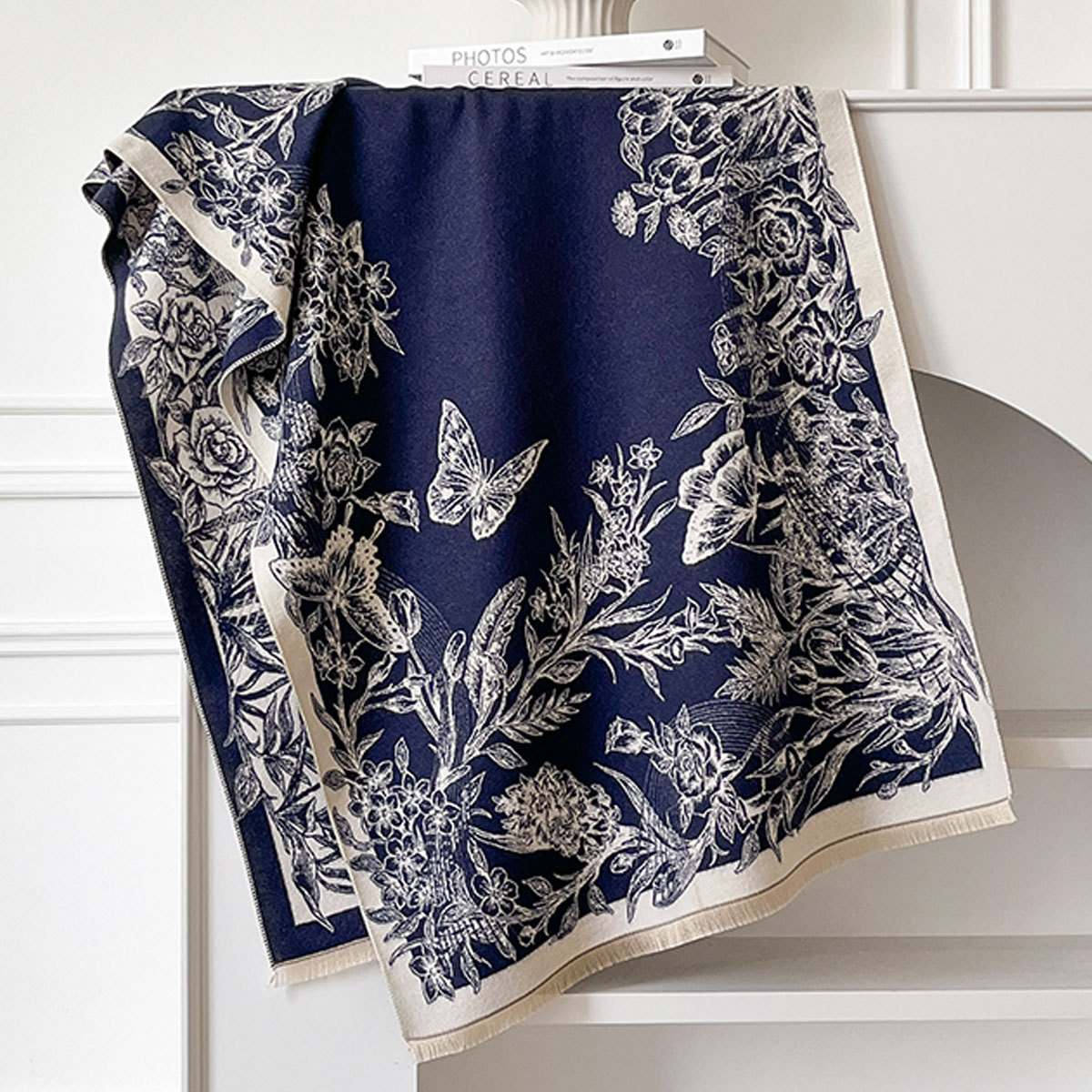 Nuevo paisaje Jacquard imita bufandas de cachemir para mujeres con aire acondicionado sala de chal de otoño y invierno grueso calentamiento largo babillo transfronterizo