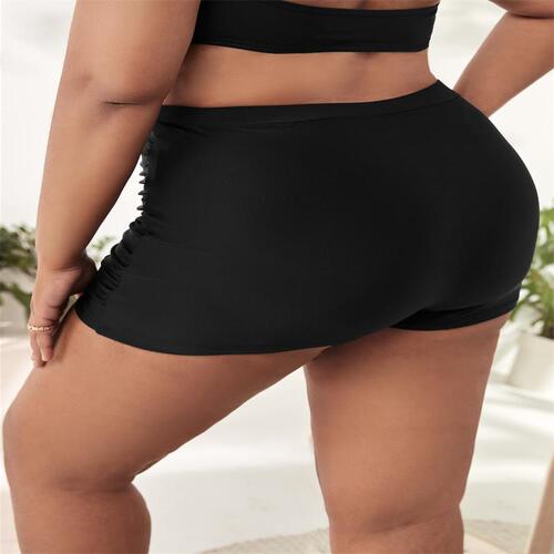 Cross-border swim trunks European and American single flat-bottomed women's swim trunks, anti-slip conservative sexy plus-size swimwear single bottom