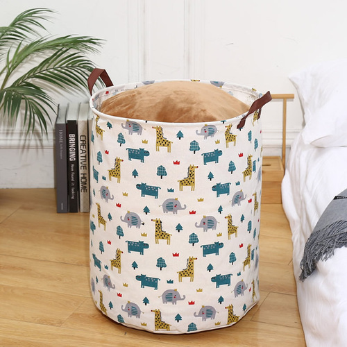 New Large Dirty Clothes Basket Waterproof Storage Basket Color Printed Fabric Storage Bag Home Toy Clothing Organizer 1459