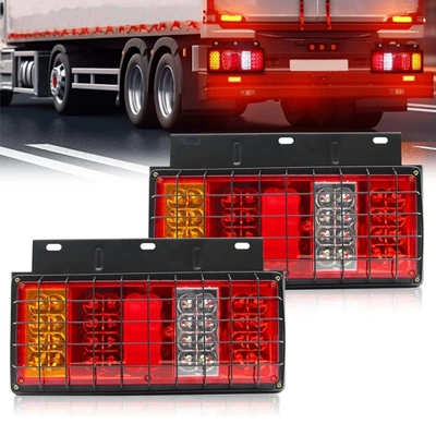 Tail light Voltage 14cm Round Led Truck - 32-light-iron-mesh-tail-light-12v