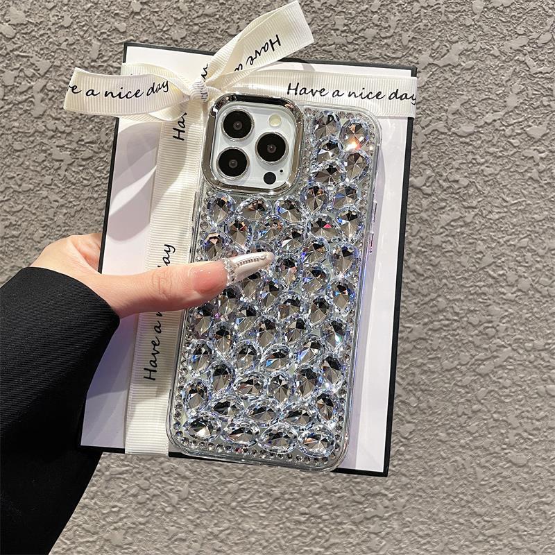 Light Luxury Handmade Diamond-Encrusted Findx9 Case Suitable for Oppo A6P, New Reno14, Chanel-Style A93/A11X Soft Case