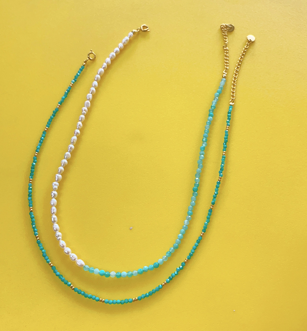 25g Weight Beads Pendant Material Necklace Classification Titanium Steel Chain Material 1 Piece Quantity Holiday, Daily Occasion Beaded, natural stone, Titanium Steel Material Geometric Pattern Women's Gender Beaded Design Simple Style Style Simple Style Geometric Beaded Natural Stone Titanium Steel Necklace In Bulk 3