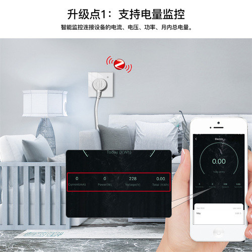 Zigbee Smart Home 16A Plug Power Monitoring App Scheduled Remote Control 10A Smart Plug