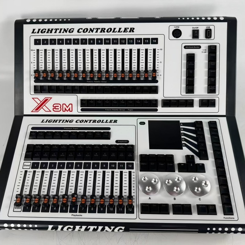 厂家直销跨境舞台灯光控台DMX512调光控制台LED显示X3M专业控制器