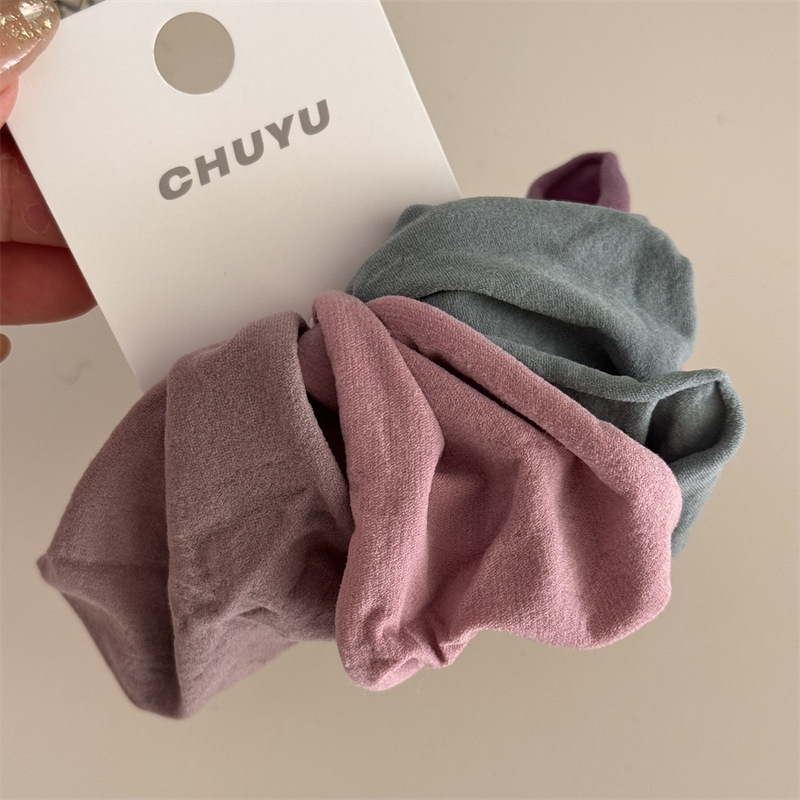 Corda per capelli elastica per capelli super morbida da 4 pezzi, all-match, semplice, in tinta unita, con bordo largo, alta elasticità e durevole_voghion.com