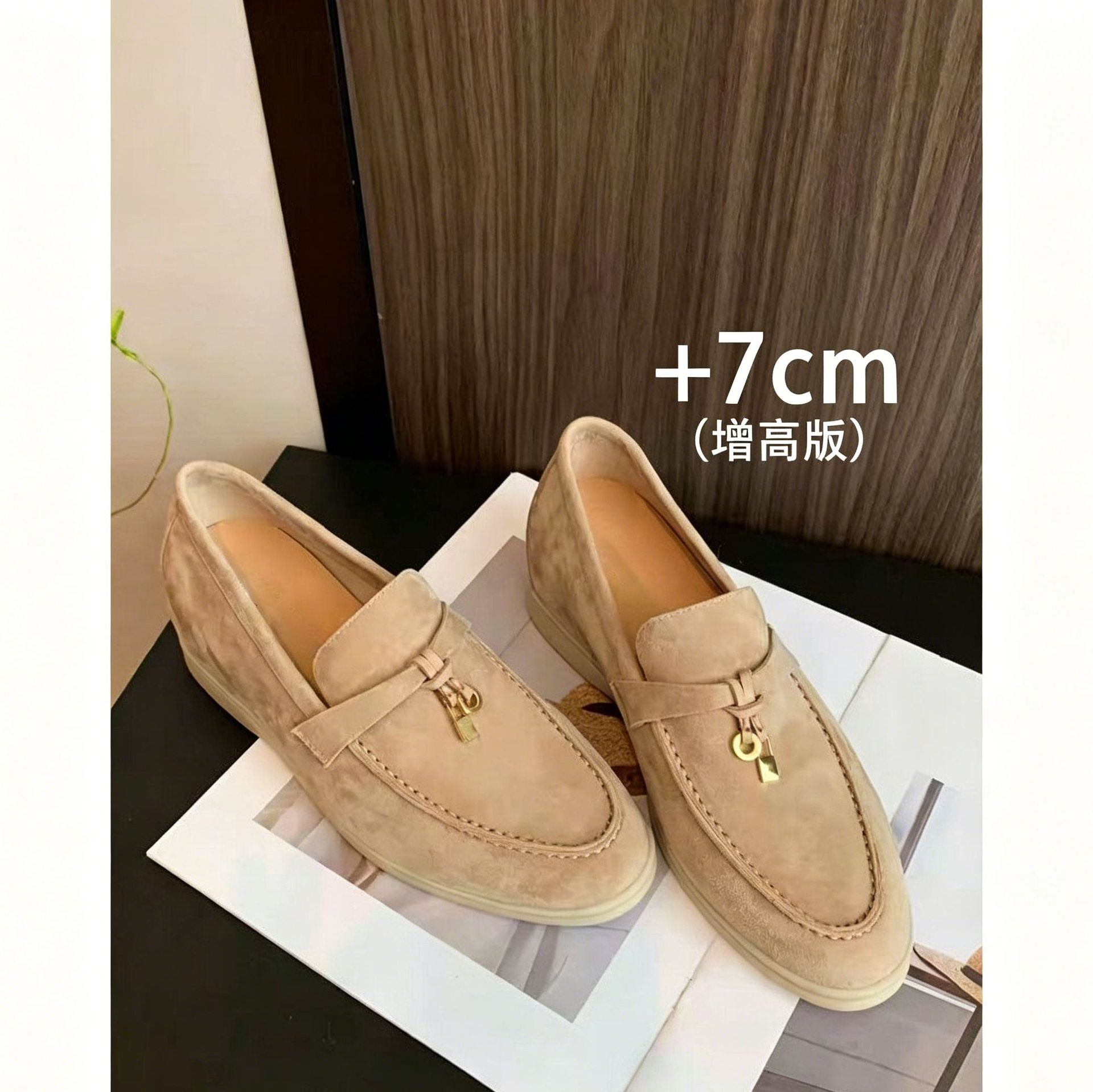 7cm internal height increase old money style shoes 2026 new model for petite individuals LP tassel buckle loafers slip-on moccasins