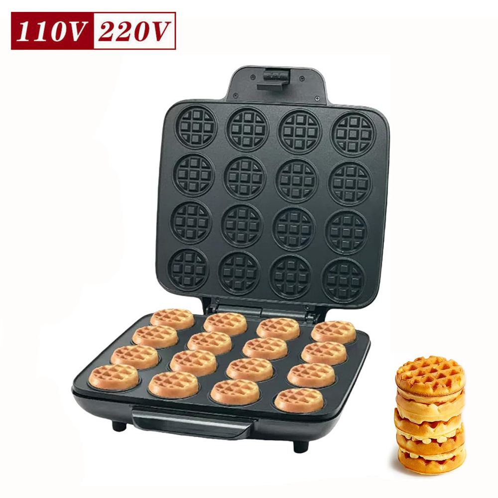 16 agujeros transfronterizos de la máquina de waffles mini máquina de waffles pequeña máquina de galletas de desayuno