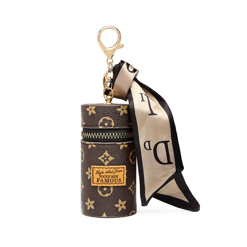 Coin Purse Women's Ins Retro Print Mini Lipstick Cosmetic Bag 2024 New Compact Headphone Key Pendant Bag
