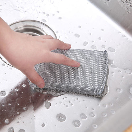 Dishwashing cloth sponge wipe household double-sided non-stick oil kitchen thickened scouring pad steel wool magic wipe for dishwashing