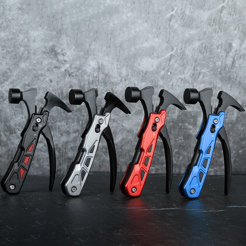 Portable multifunctional claw hammer pliers outdoor camping vehicle repair hammer knife bit combination tool