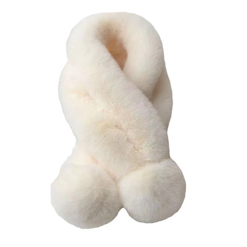 仿懒兔毛围巾毛领围脖女秋冬季保暖韩版百搭三管加厚毛绒围巾围脖