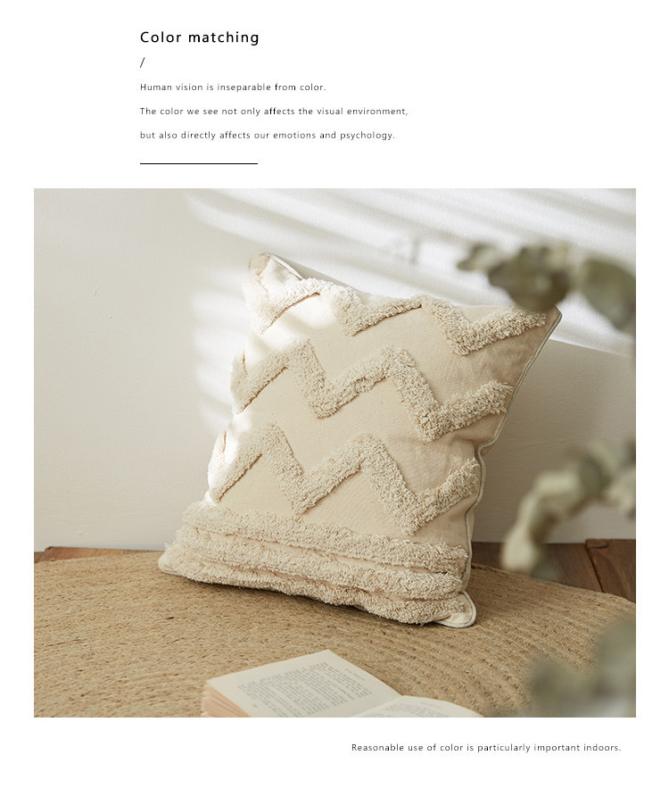 跨境专供摩洛哥民族风簇绒几何刺绣流苏波西米亚抱枕套靠垫亚马逊