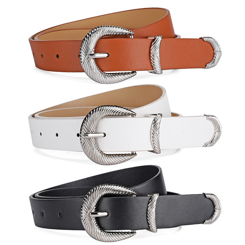 Autumn and winter trendy threaded buckle three-piece set for women, fashionable and versatile windbreaker, down jacket belt for women