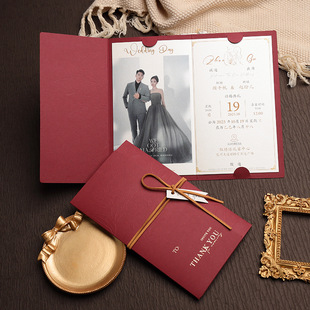2025 New Ins Style European and American Engagement European Style Invitation Photo Nailed Handwritten Invitation Wedding Invitation