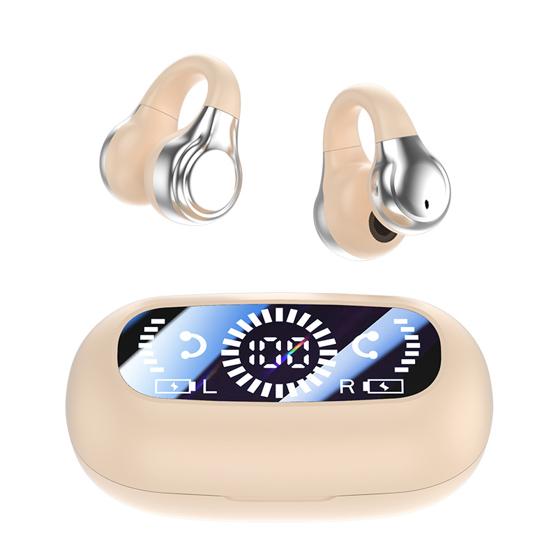 Transfronterizo nuevo modelo privado de conducción ósea auricular Bluetooth auricular Clip-en deportes pantalla digital ultra-larga resistencia auriculares inalámbricos